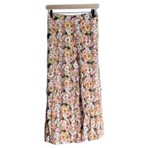 Haver & Blair London Floral Cropped Wide Leg Pants with Pockets Sz S